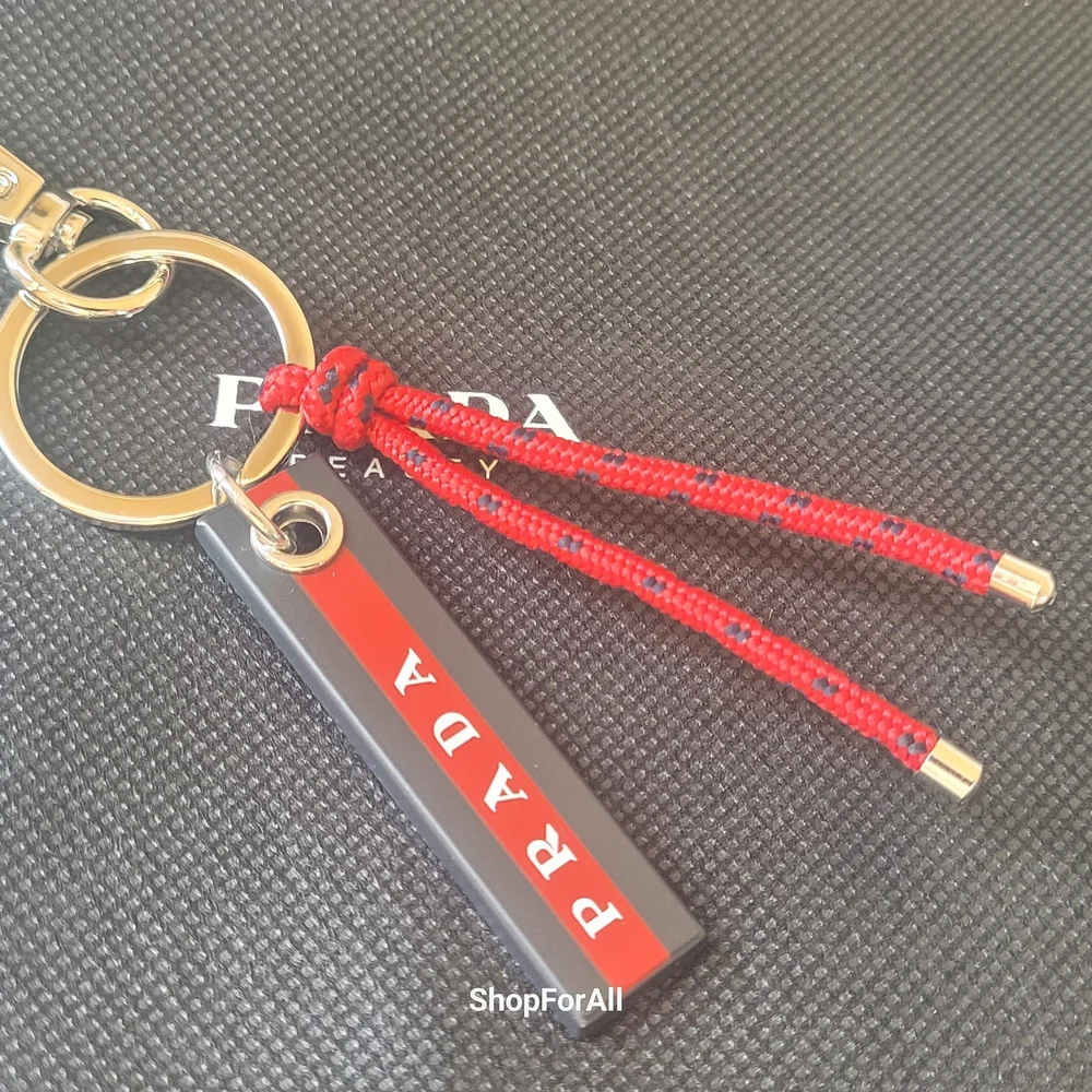 Prada Red and Black Keychain